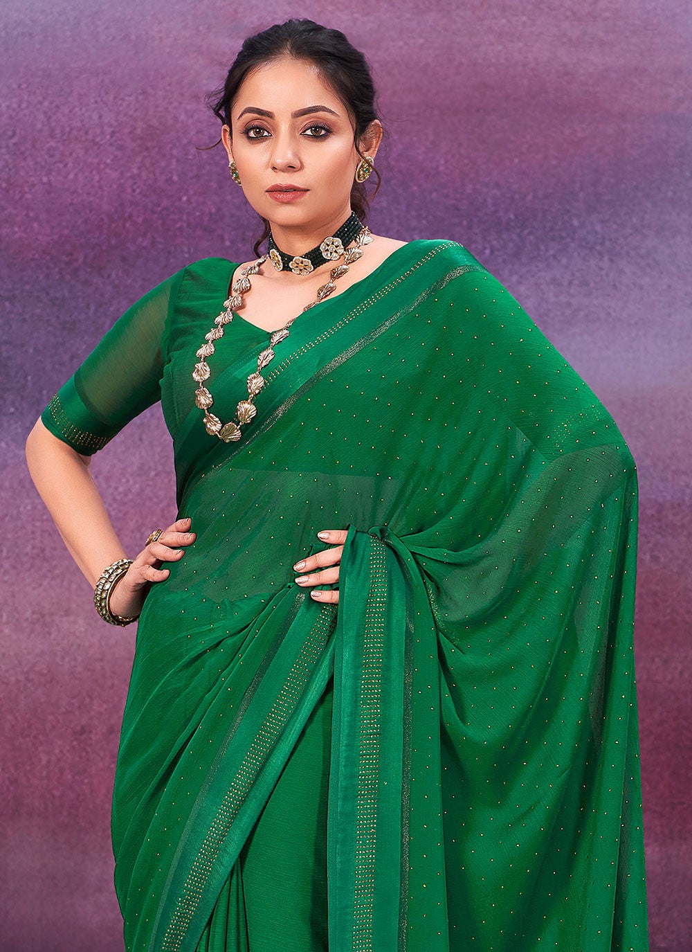 Classic Woven Chiffon Saree - S6704