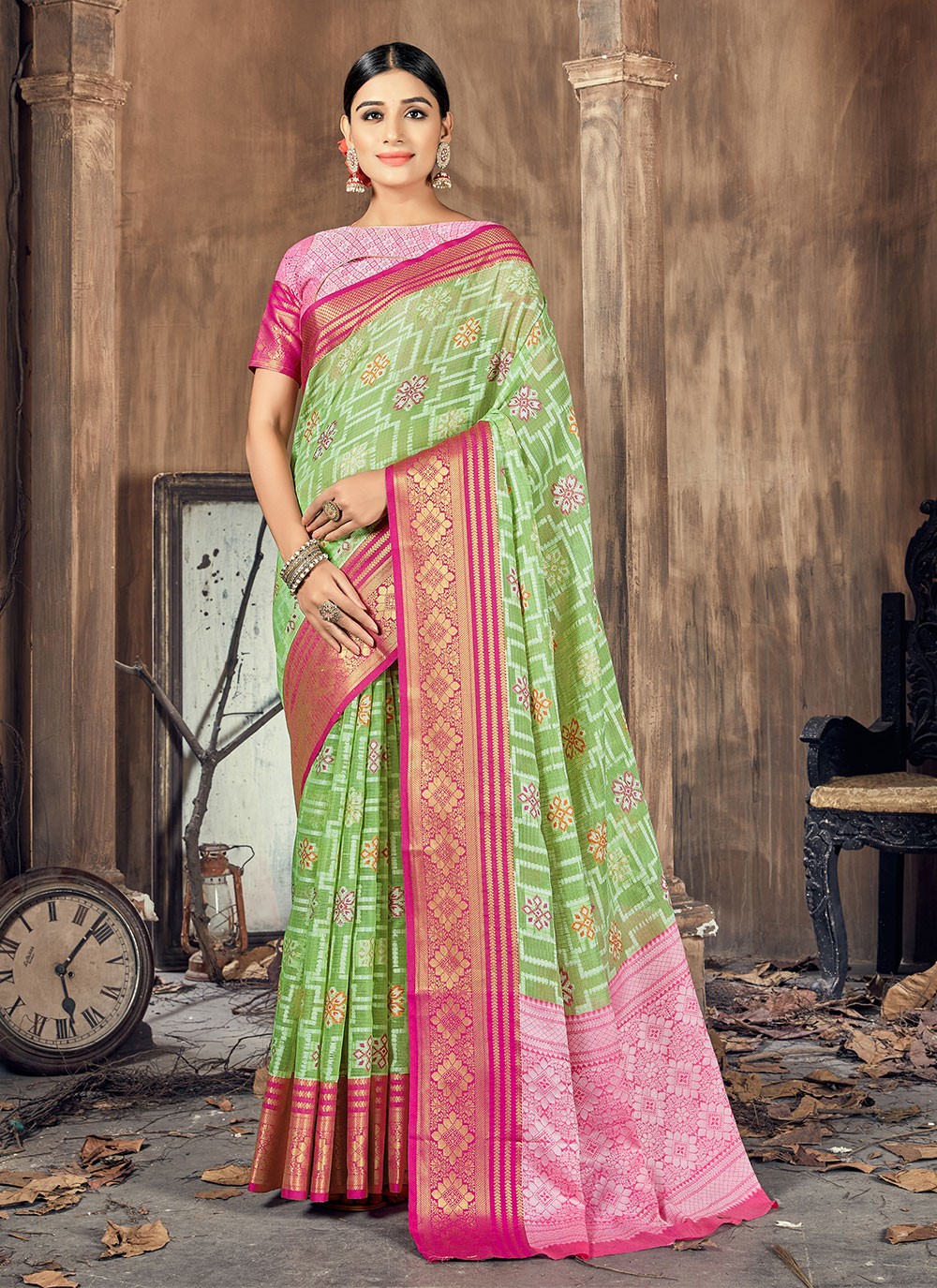 Traditional Woven Cotton Silk Saree - S1079