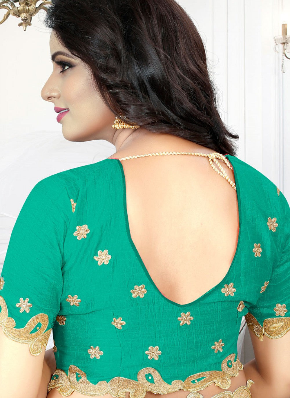 Traditional Embroidered Silk Saree - S0116