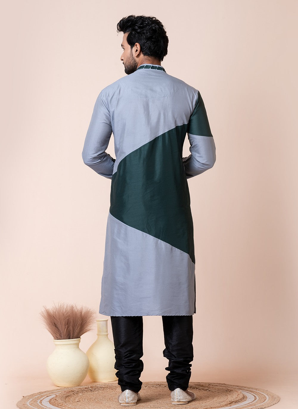 Fancy Work Viscose Grey, Rama Kurta Pyjama - M8588