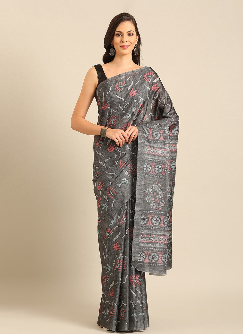 Contemporary Printed Cotton Saree - S8041