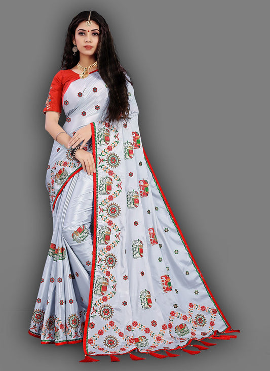 Classic Diamond Crepe Silk Saree - S1255