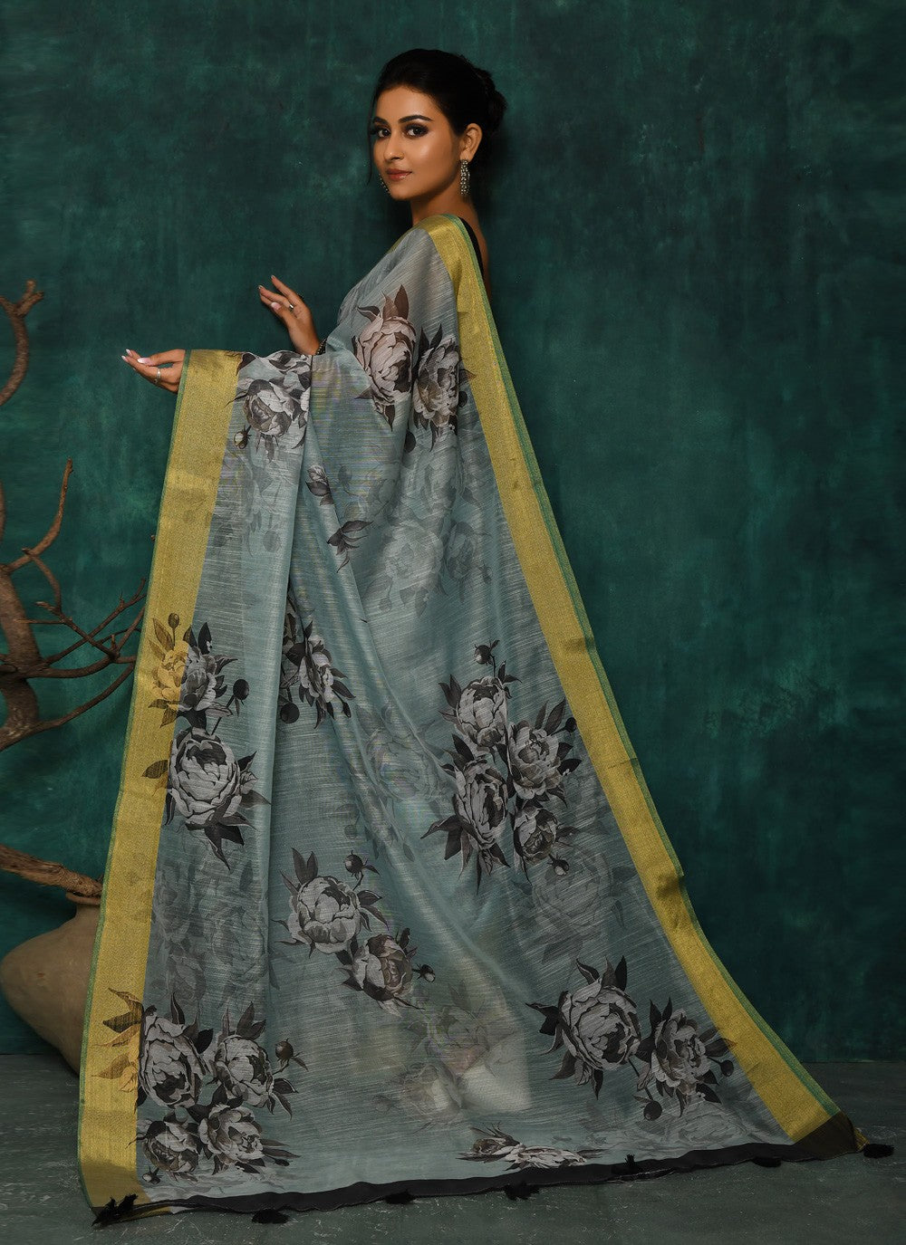 Classic Digital Print Faux Georgette Saree - S2174