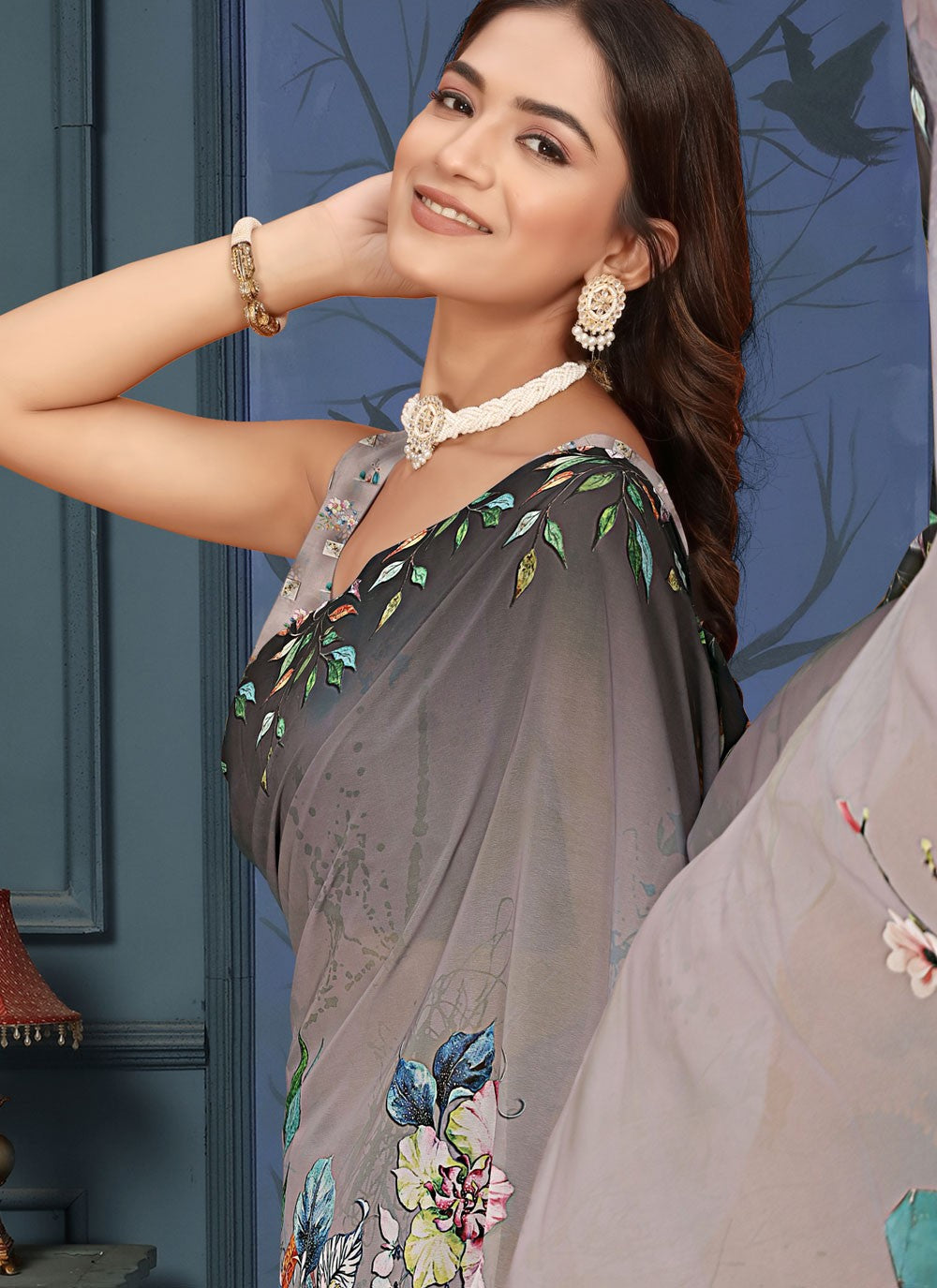 Classic Digital Print Weight Less Saree - S9471