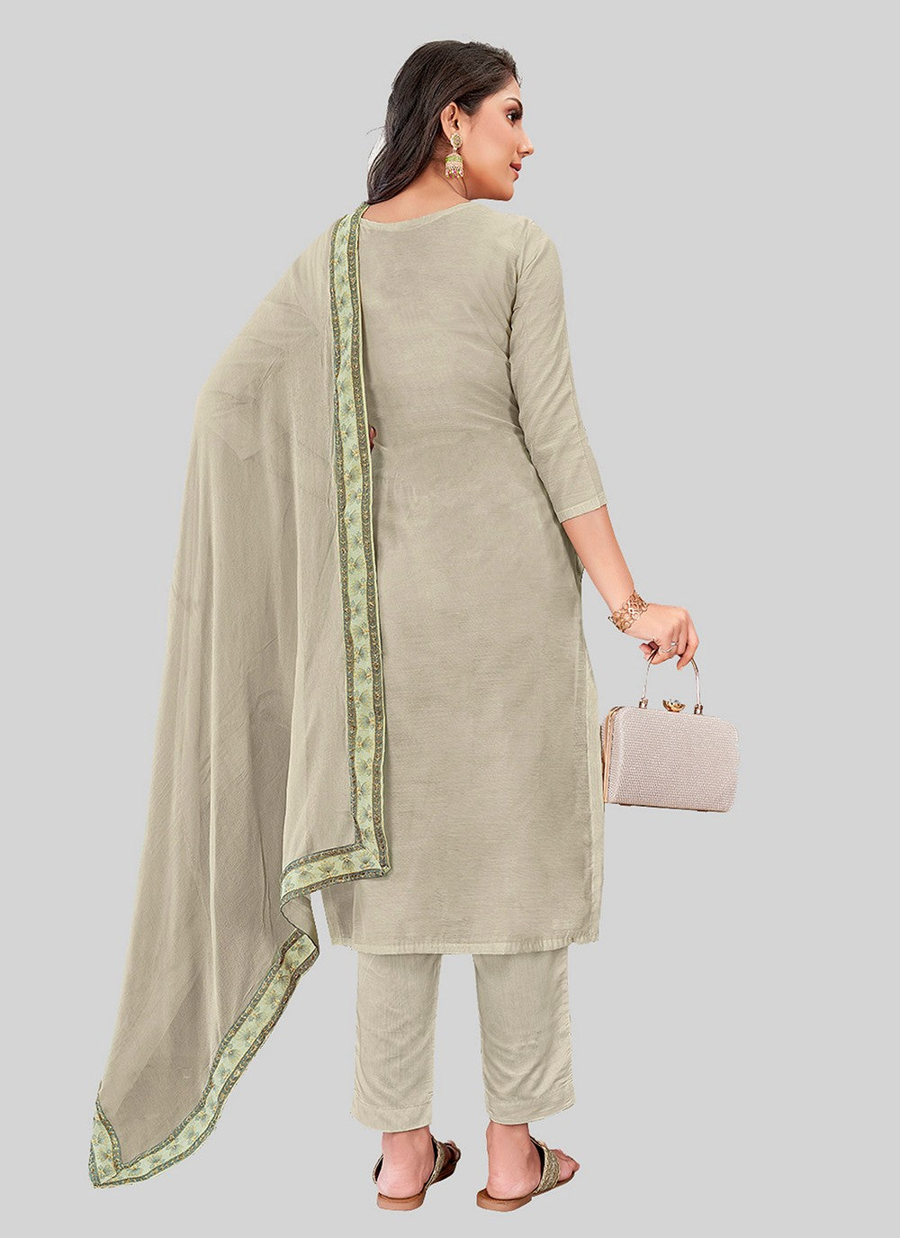 Chanderi Silk Pant Style Suit - T2500