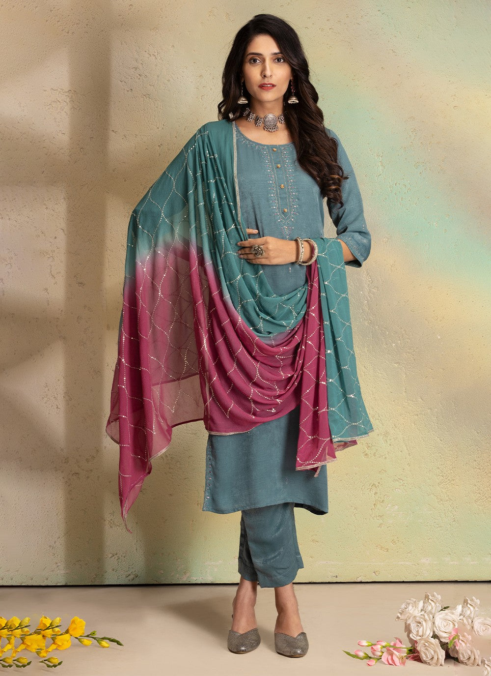 Silk Salwar Suit - T2035