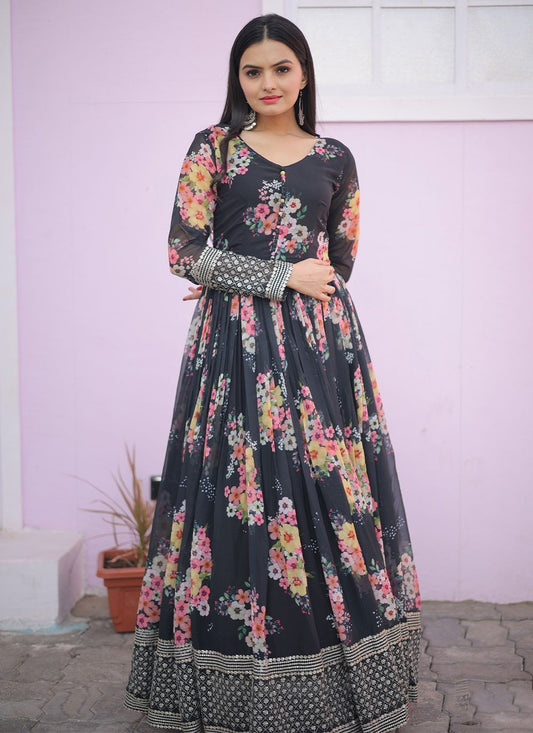 Faux Georgette Gown - G1077