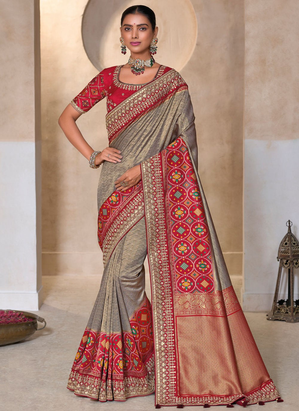 Classic Khatli Work Kanjivaram Silk Saree - S8367