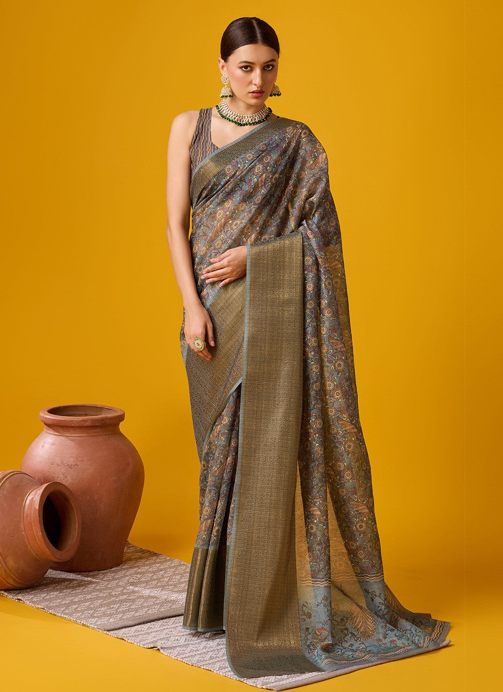 Classic Printed Cotton Saree - S6150