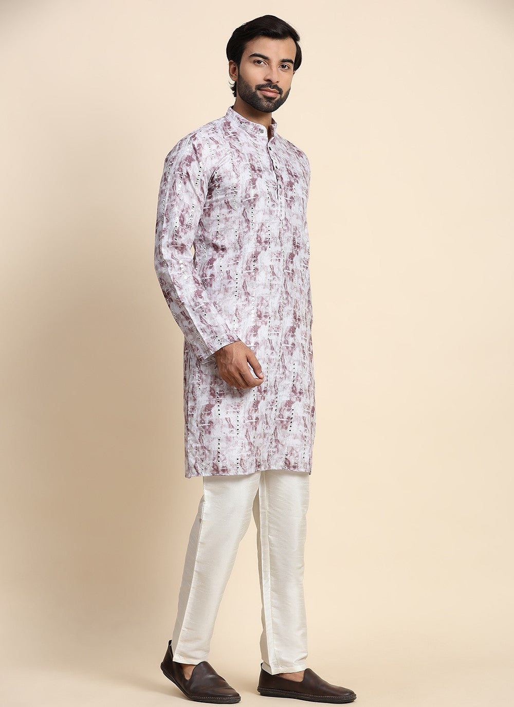 Embroidered Rayon, Viscose Grey Kurta Pyjama - M8447