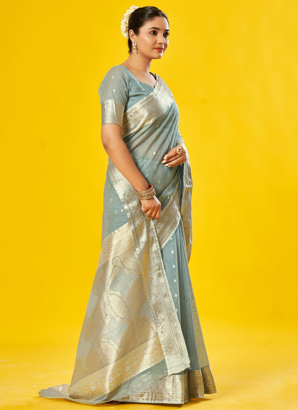 Classic Border Work Cotton Saree - S7592