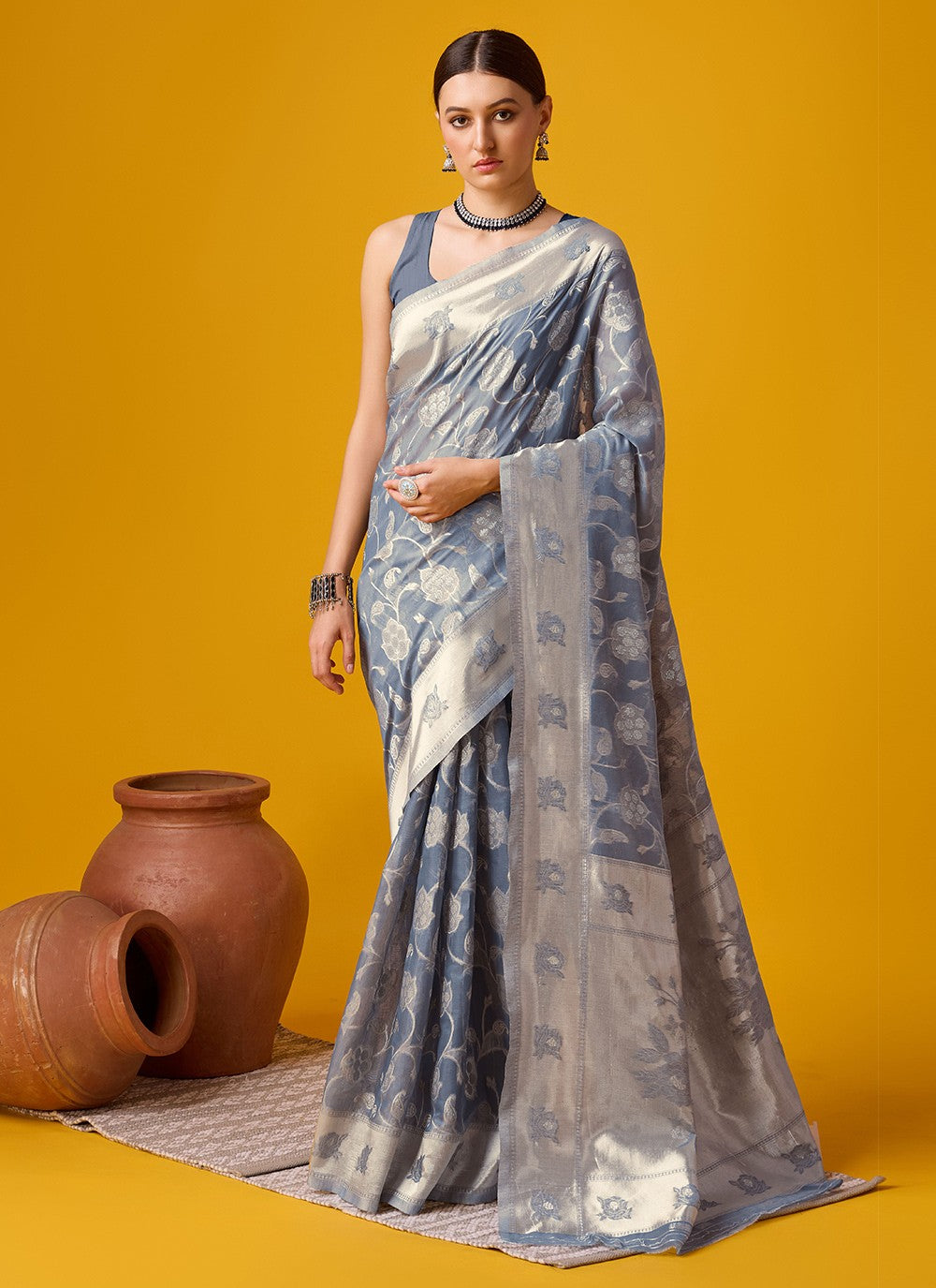 Casual Weaving Zari Cotton Saree - S6126