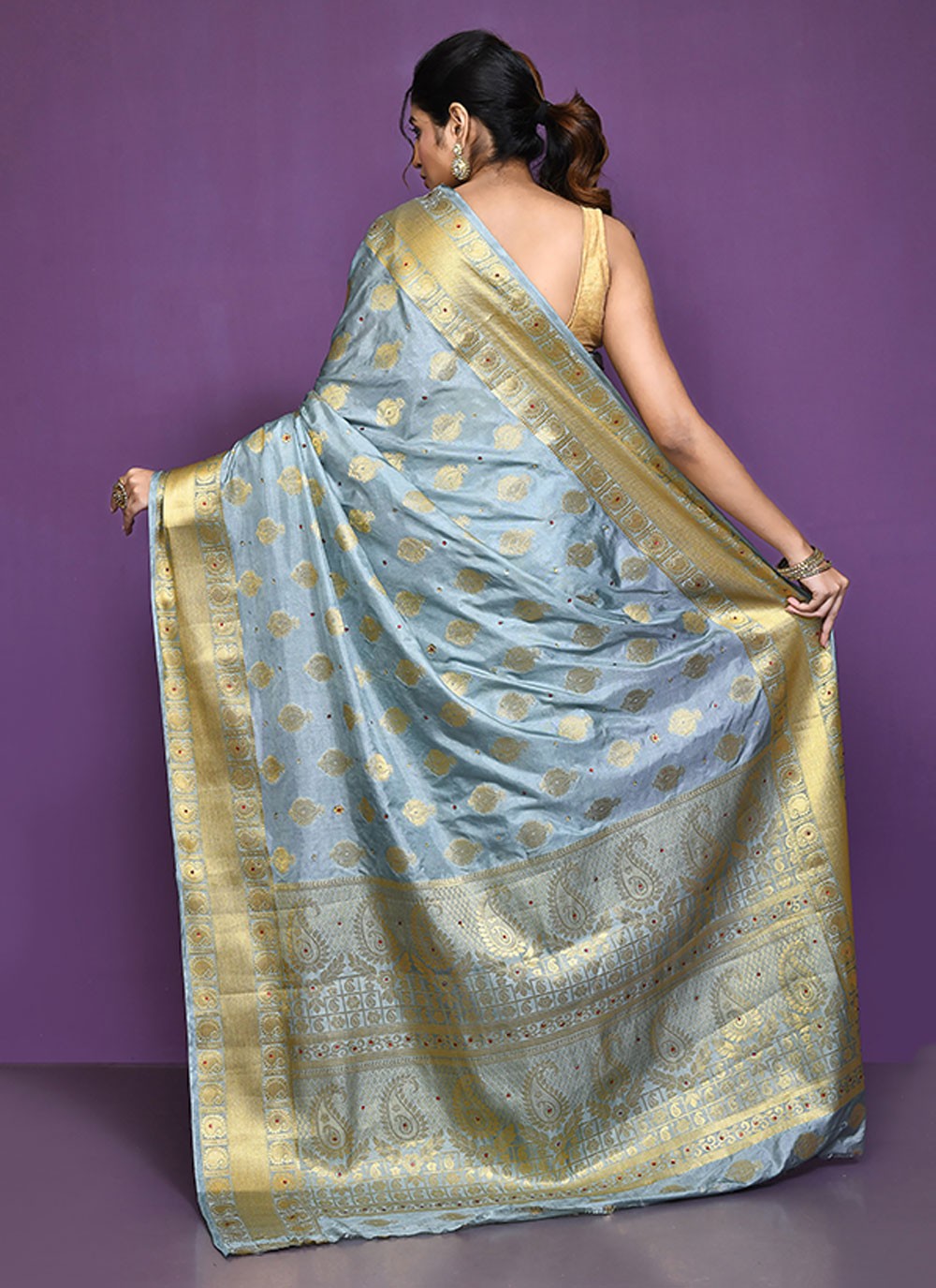 Classic Embroidered Shimmer Saree - S6521