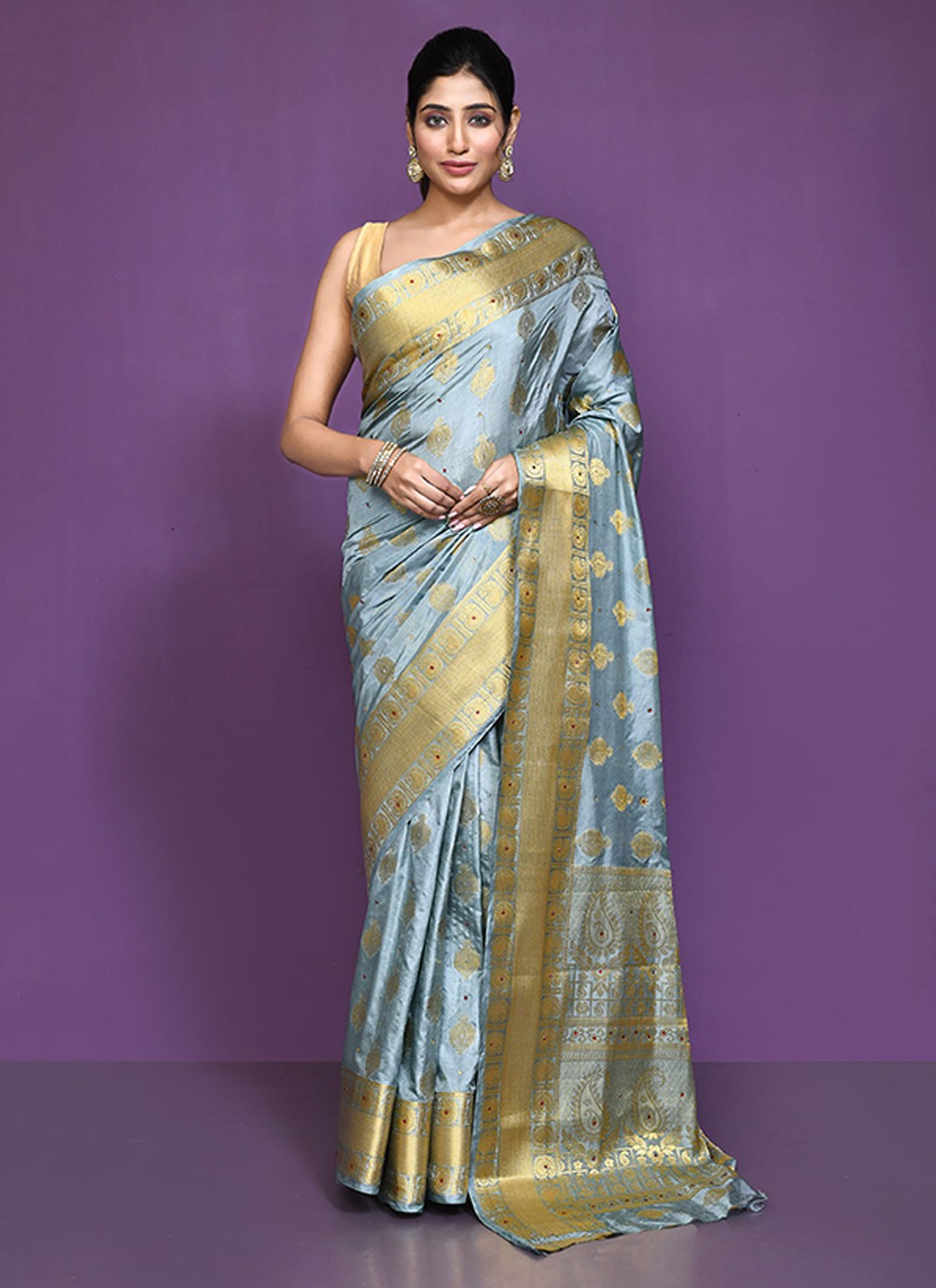 Classic Embroidered Shimmer Saree - S6521