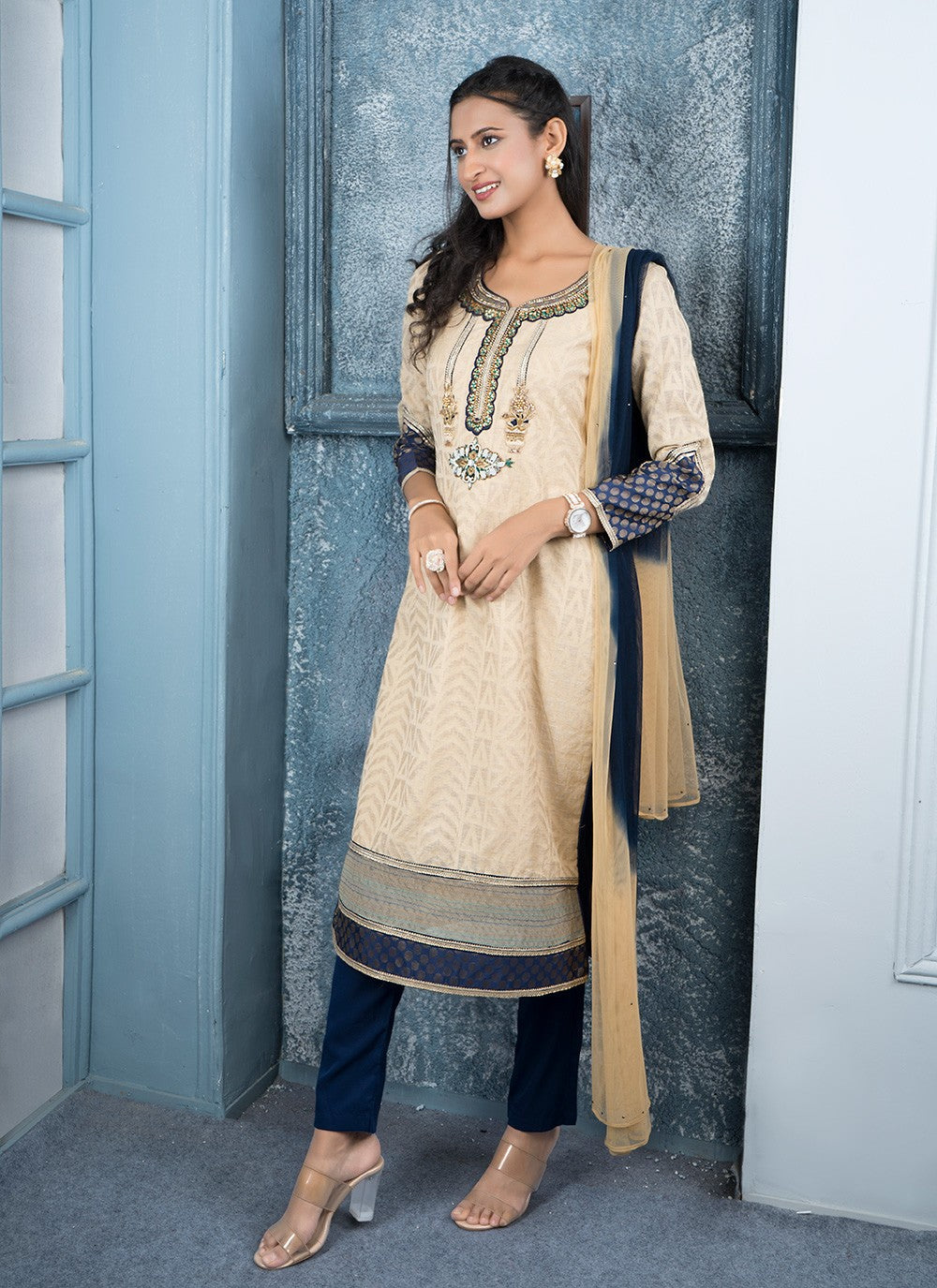 Georgette Pant Style Suit - T3046