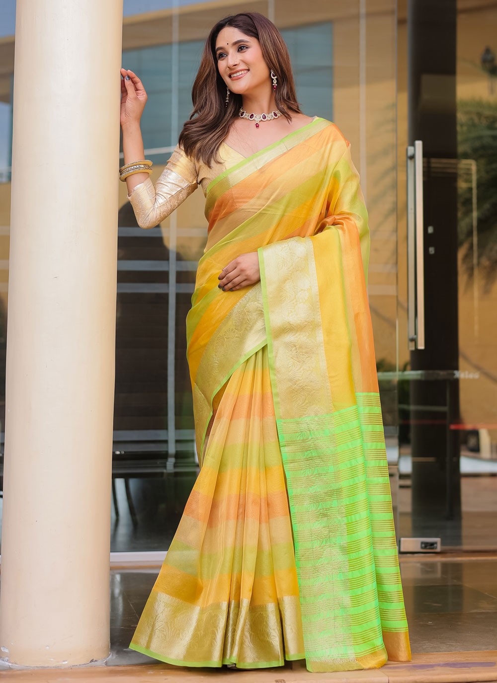 Woven, Zari Malbari Silk Saree - S12308