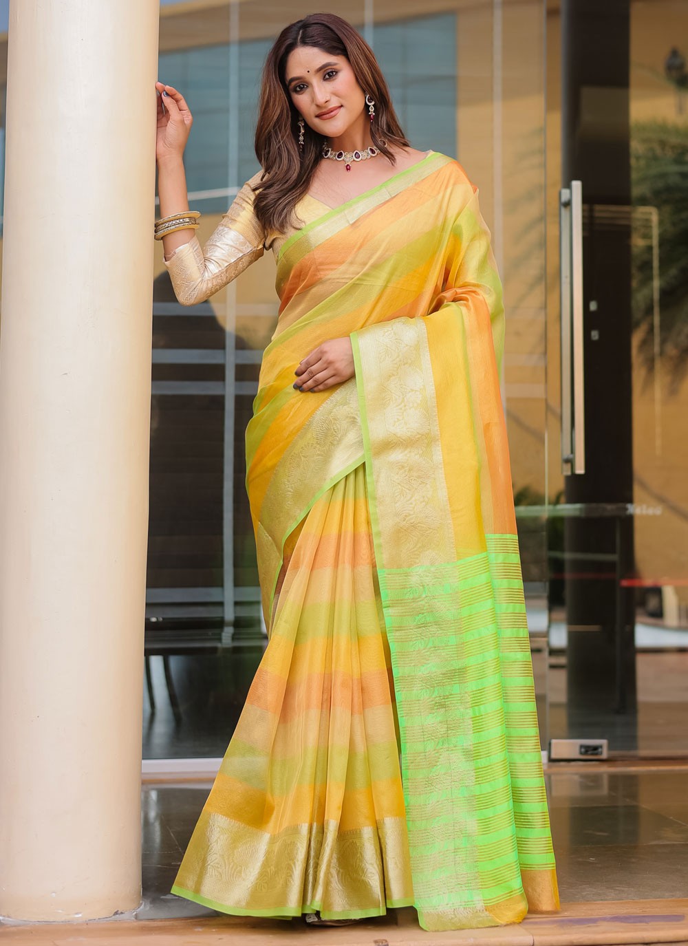 Woven, Zari Malbari Silk Saree - S12308