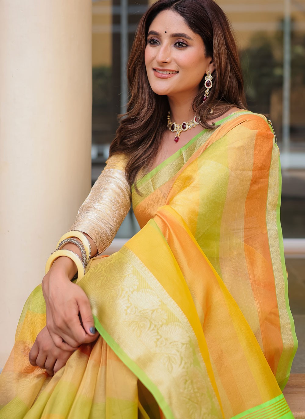 Woven, Zari Malbari Silk Saree - S12308