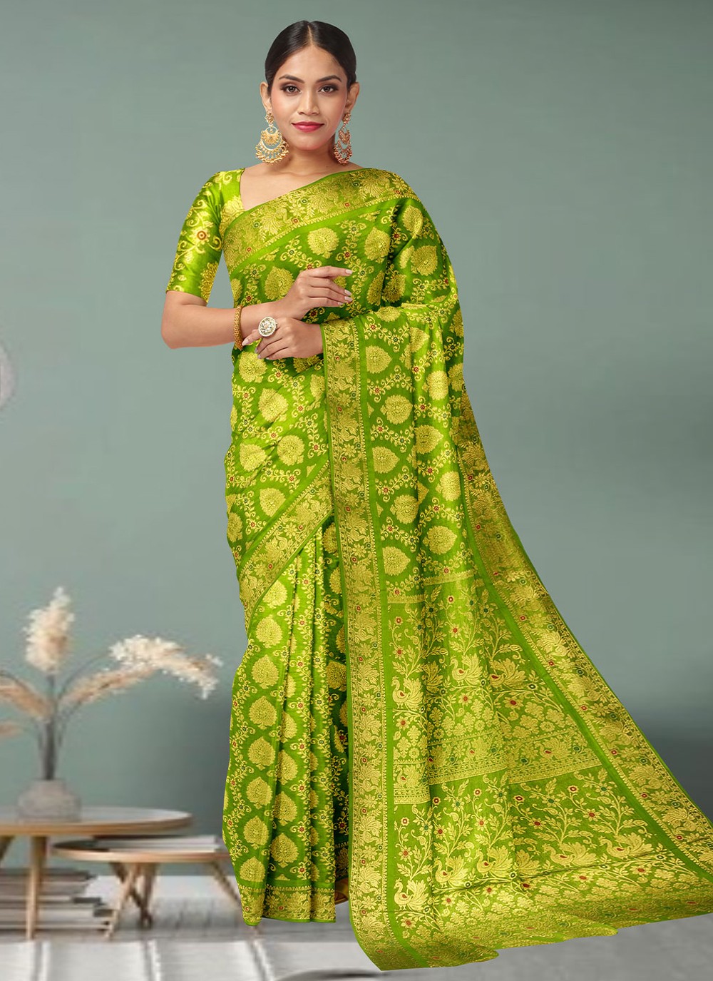 Classic Hand Embroidery Georgette Saree - S1972