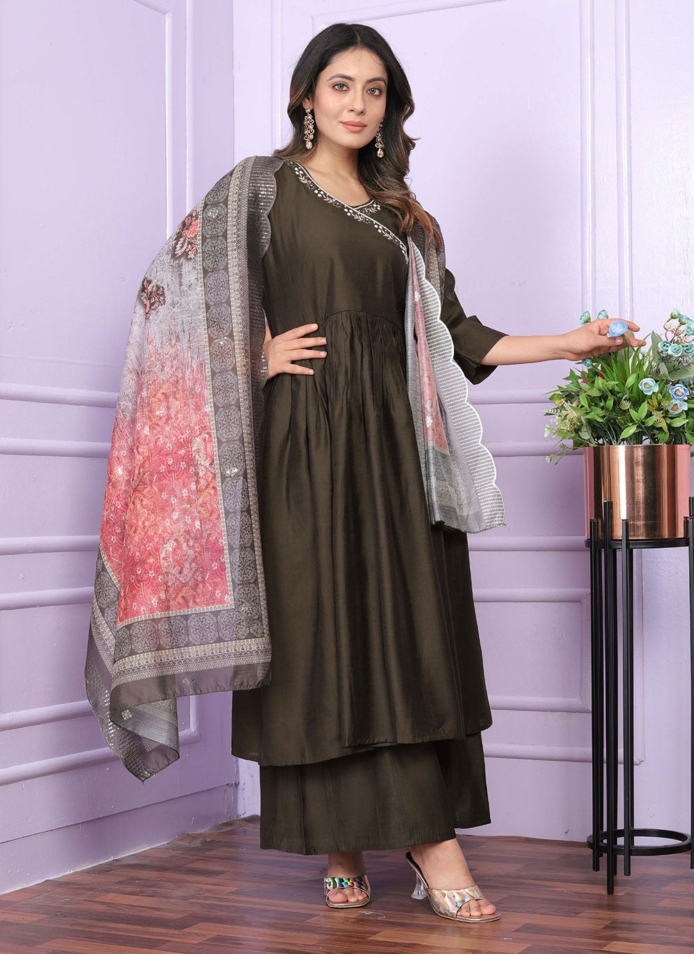 Silk Salwar Suit - T2851