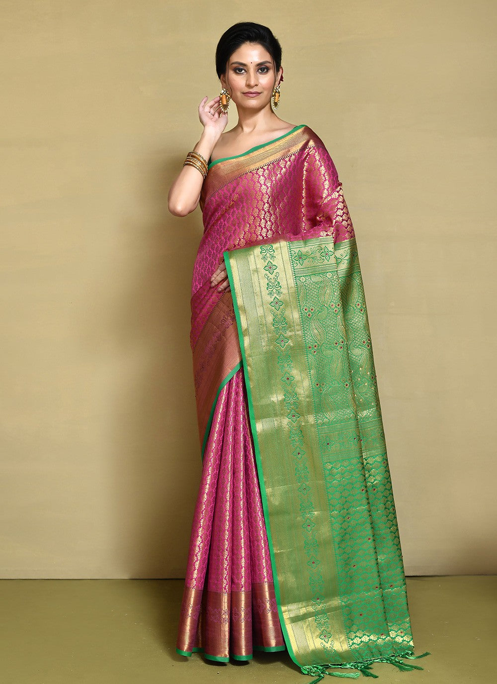 Contemporary Hand Embroidery Organza Saree - S9227