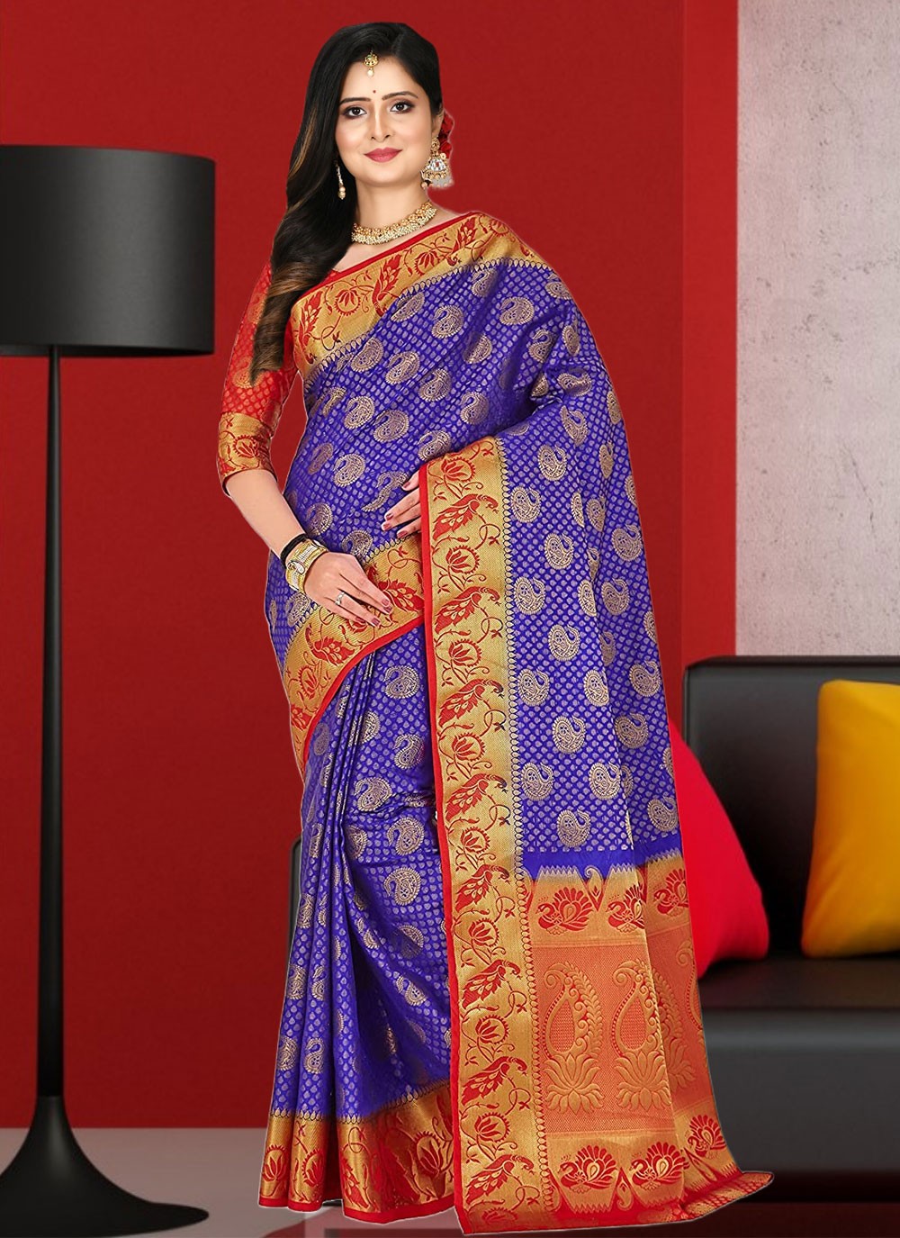 Trendy Hand Embroidery Georgette Saree - S1806