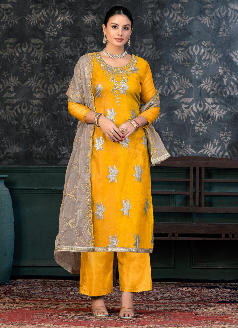 Organza Salwar Suit - T1384