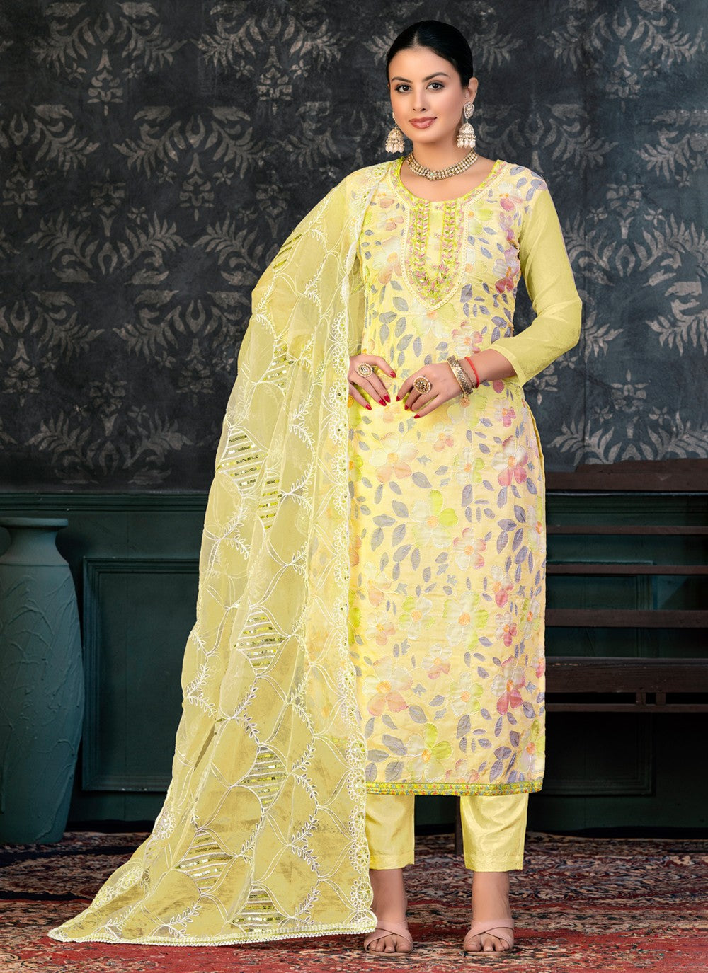 Organza Salwar Suit - T1372