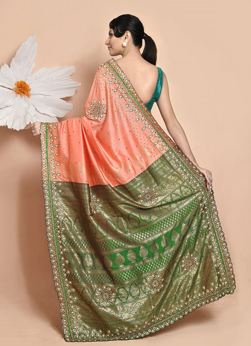 Classic Hand Embroidery Jimmy Chu Saree - S9269