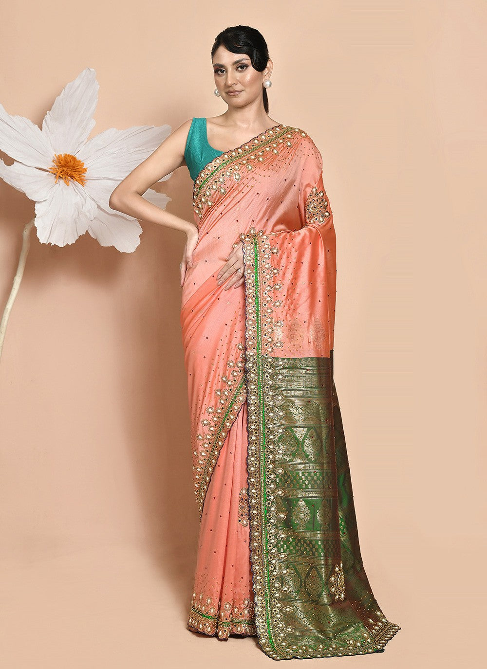 Classic Hand Embroidery Jimmy Chu Saree - S9269