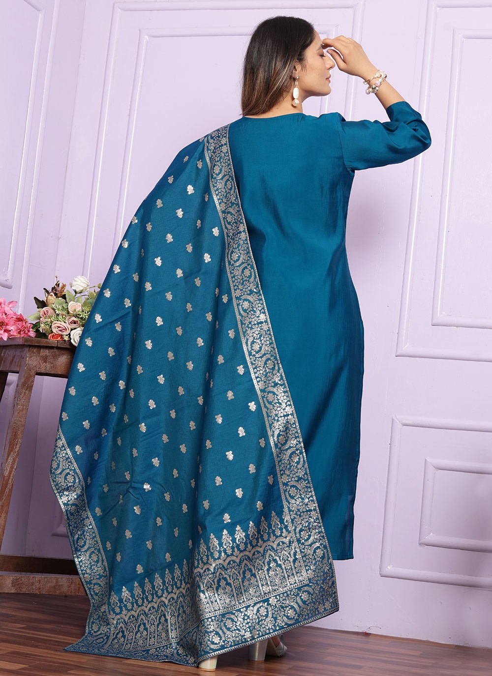 Muslin, Viscose Salwar Suit - T2838