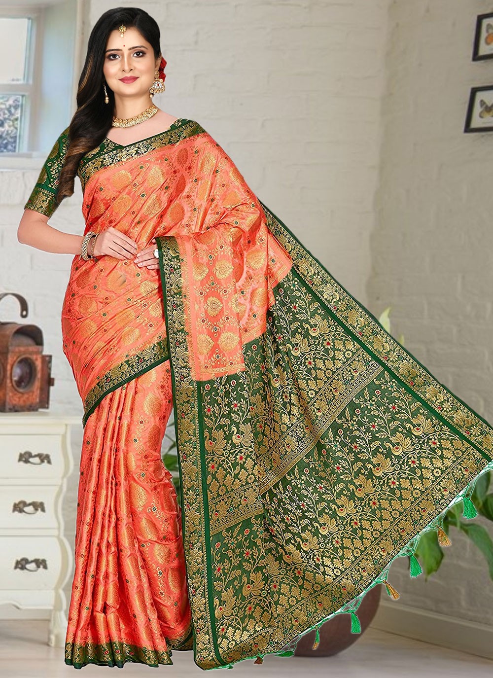 Trendy Hand Embroidery Georgette Saree - S1806