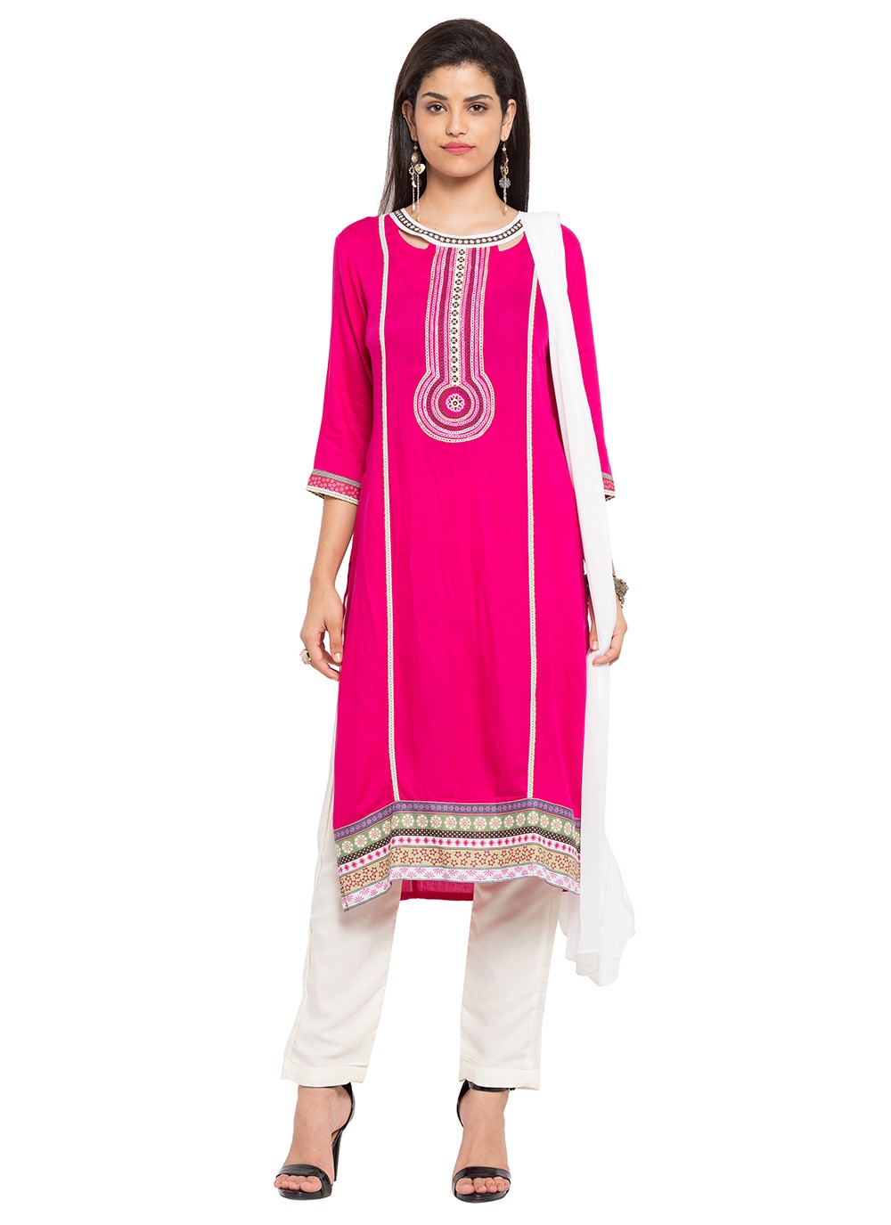 Faux Georgette Palazzo Suit - T306