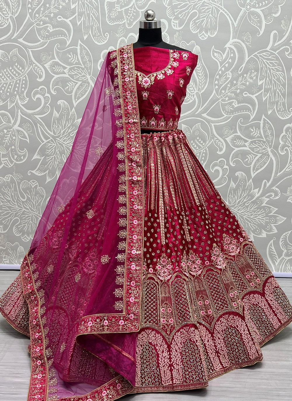 Diamond Velvet A - Line Lehenga - L1110