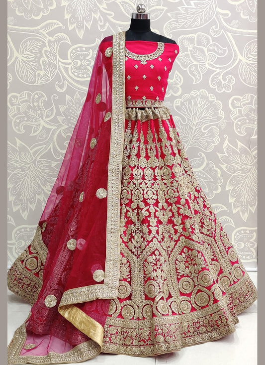 Embroidered Net A - Line Lehenga - L0116