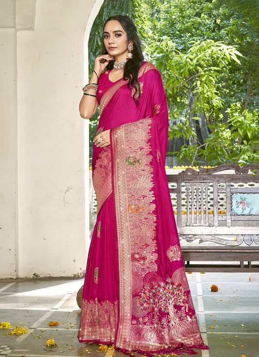 Printed, Zari Silk Saree - S12234