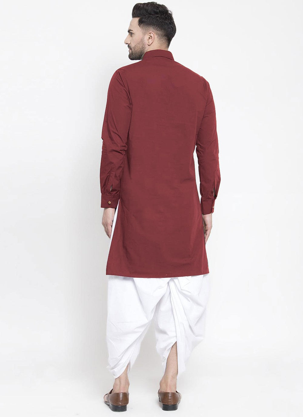 Buttons Blended Cotton Maroon Indo Western - M4520