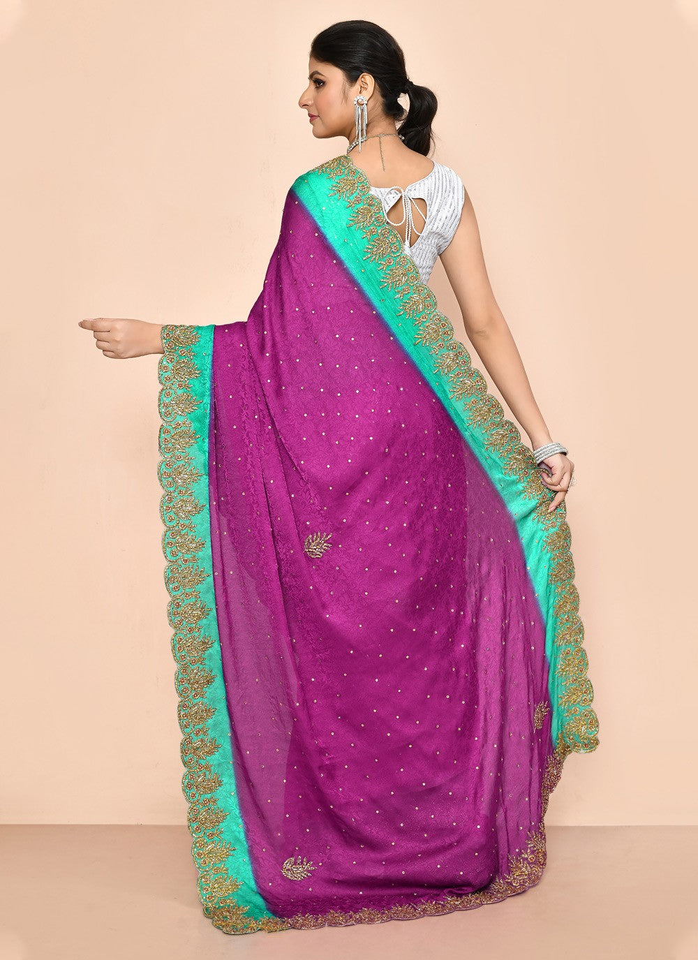 Classic Embroidered Georgette Saree - S3574