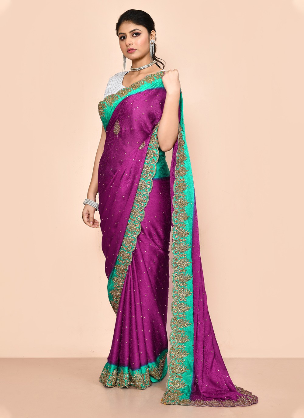 Classic Embroidered Georgette Saree - S3574