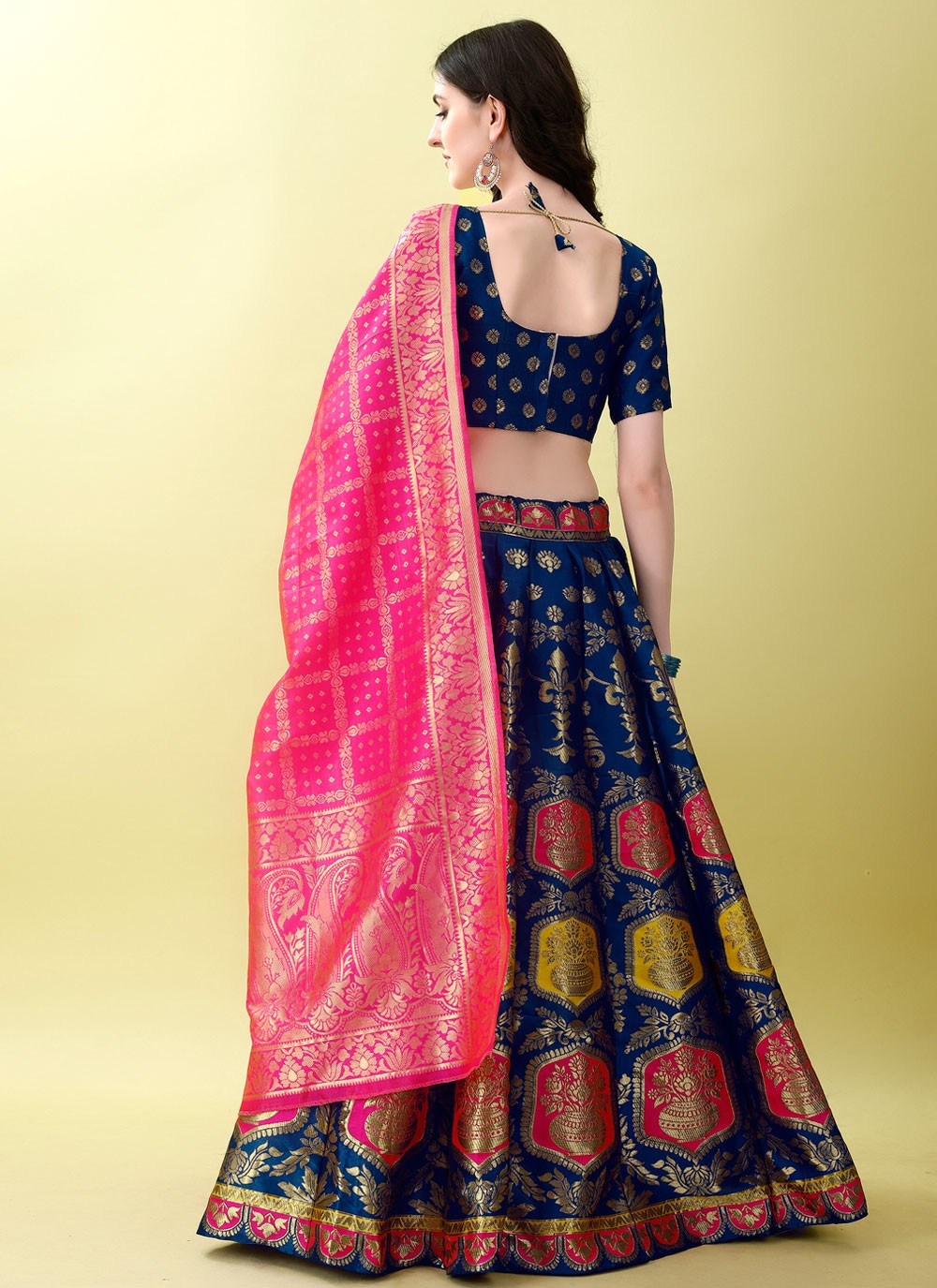 Jacquard Work Jacquard Silk A - Line Lehenga - L2168