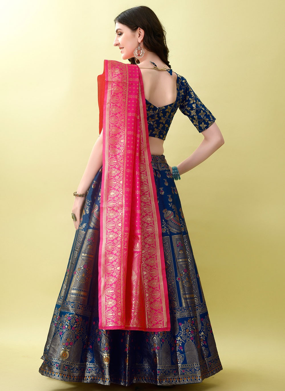 Jacquard Work Jacquard Silk A - Line Lehenga - L2168