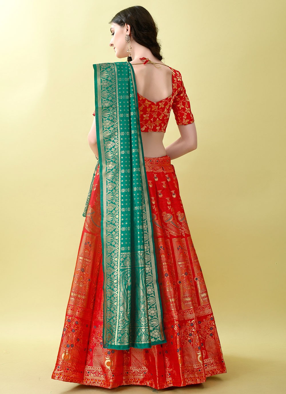 Jacquard Work Jacquard Silk A - Line Lehenga - L2168