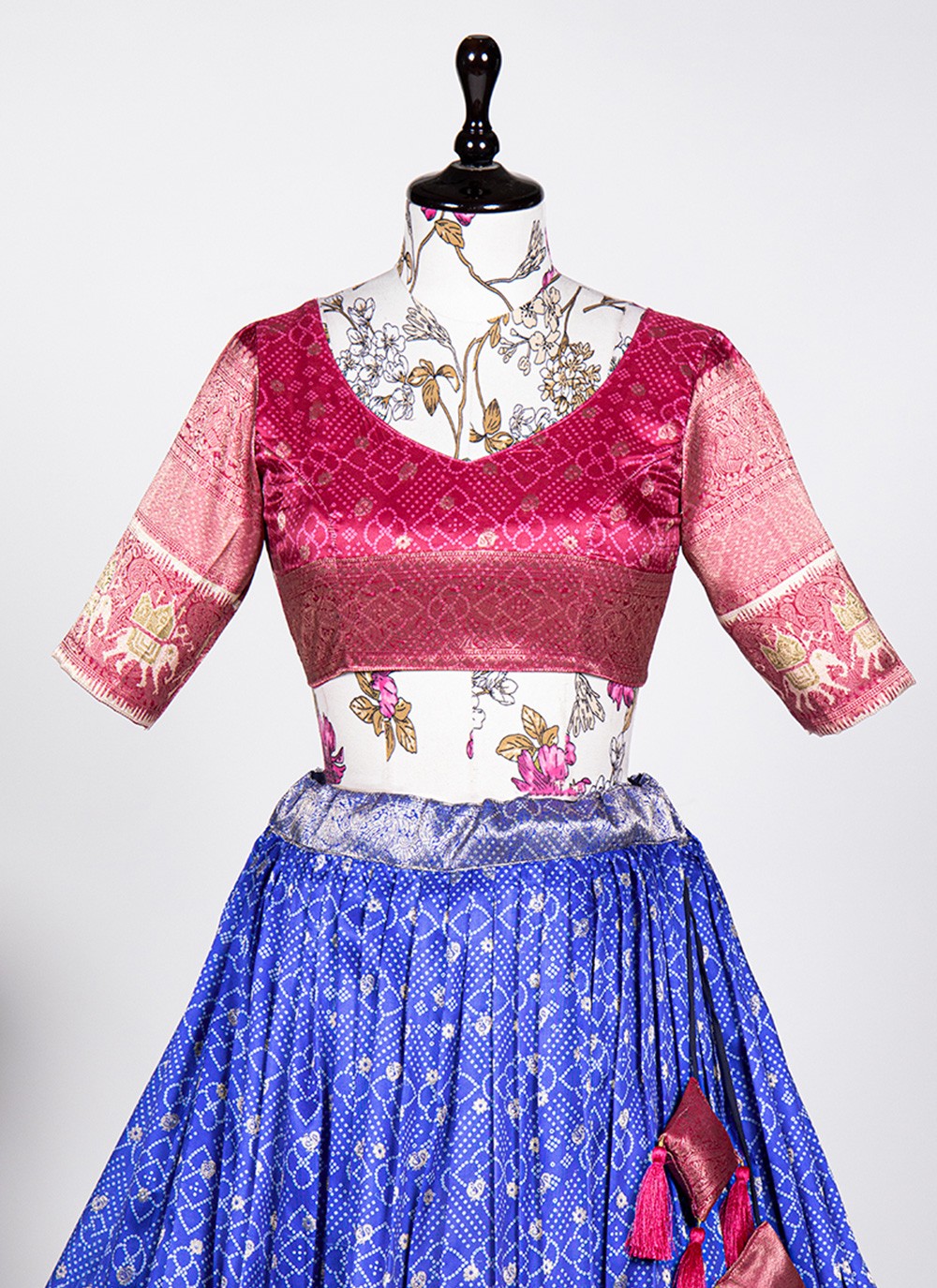 Digital Print Jacquard Silk A - Line Lehenga - L0981