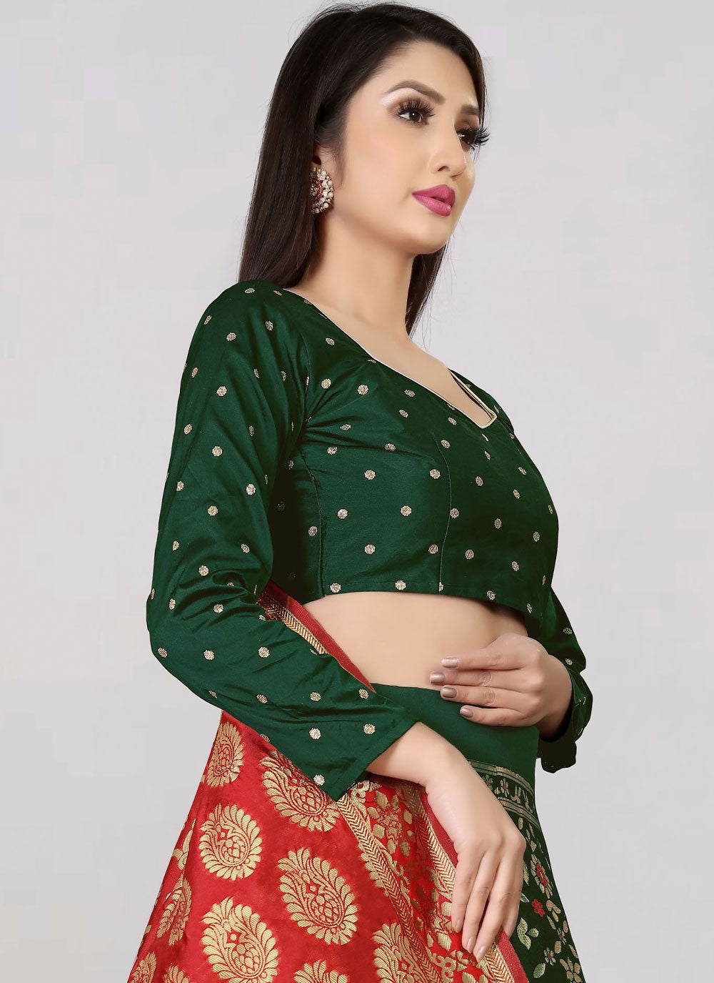 Jacquard Work Banarasi Silk, Jacquard A - Line Lehenga - L0732