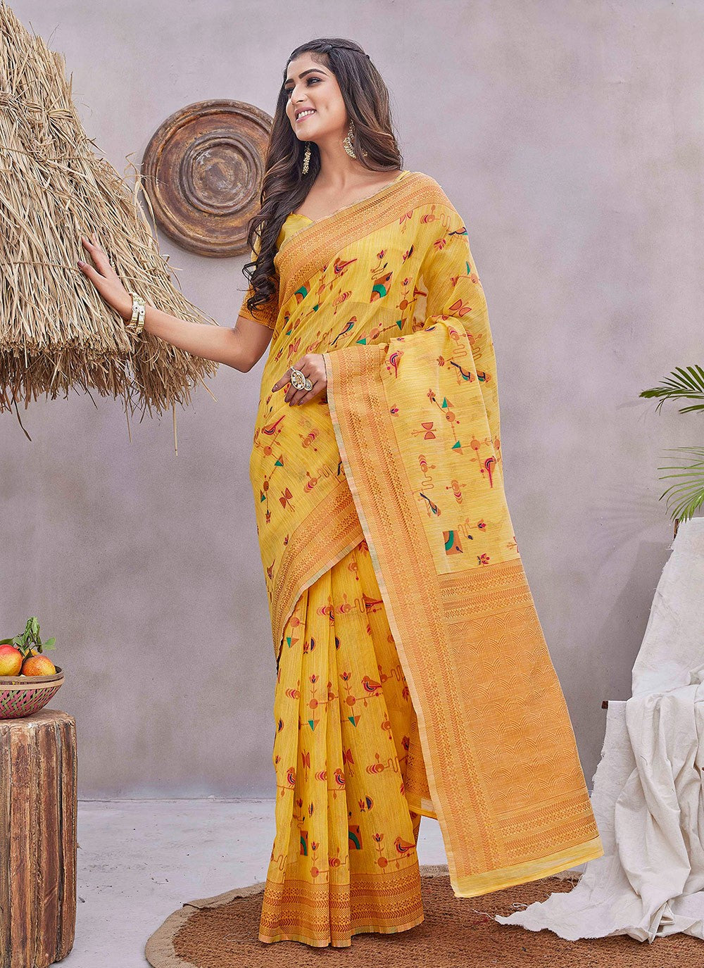 Contemporary Jacquard Work Silk Blend Saree - S9389