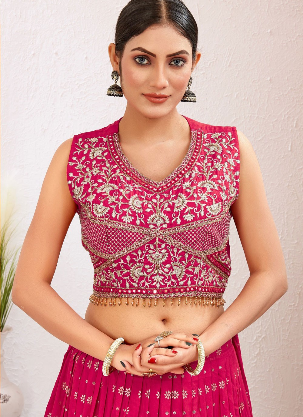 Embroidered Pure Dola Lehenga - L3155