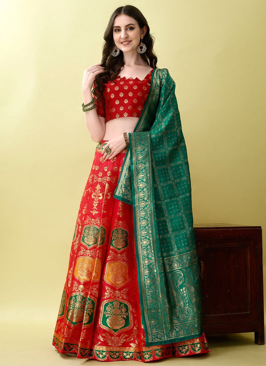 Jacquard Work Jacquard Silk A - Line Lehenga - L2168