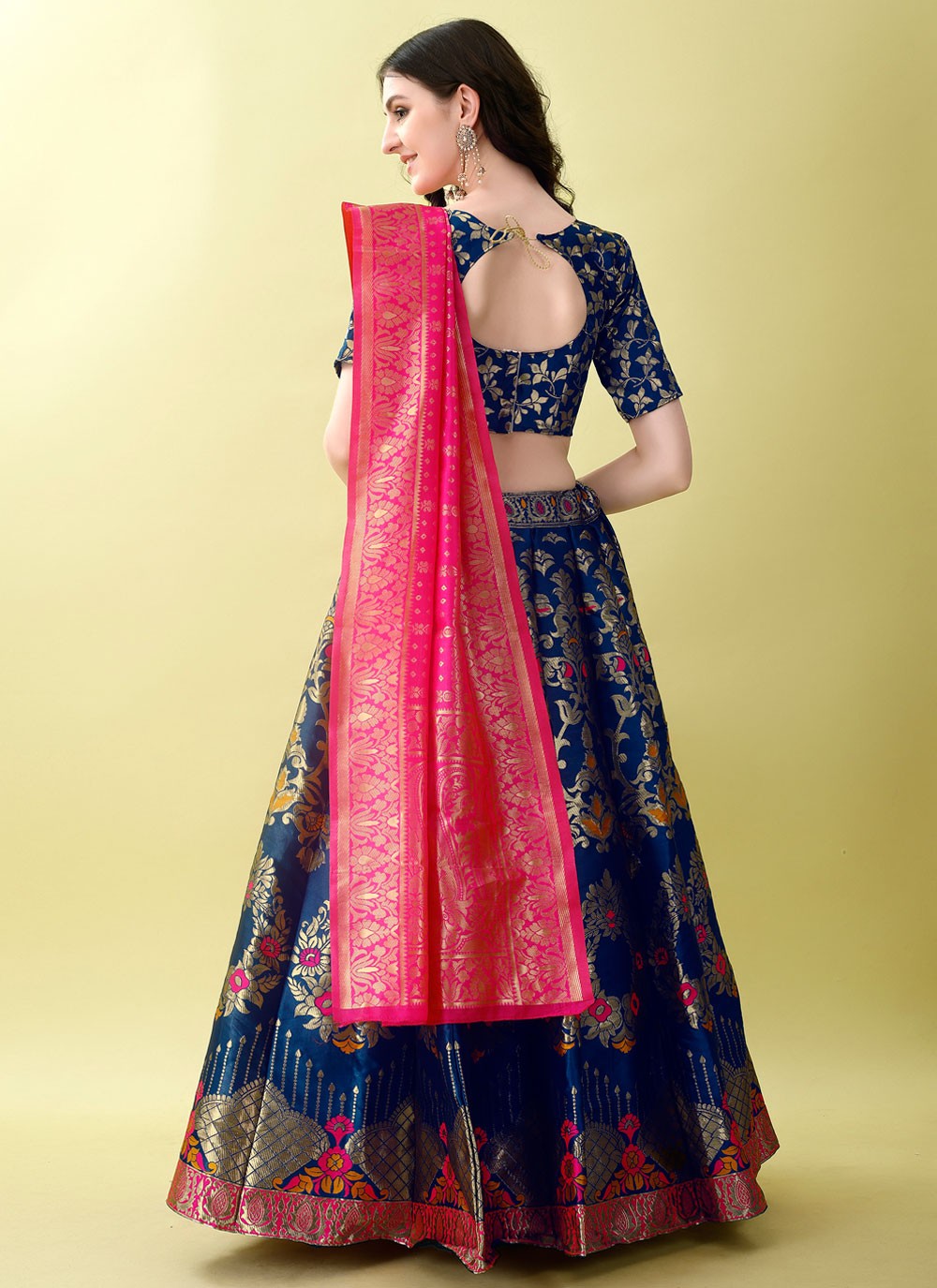 Jacquard Work Jacquard Silk A - Line Lehenga - L2180