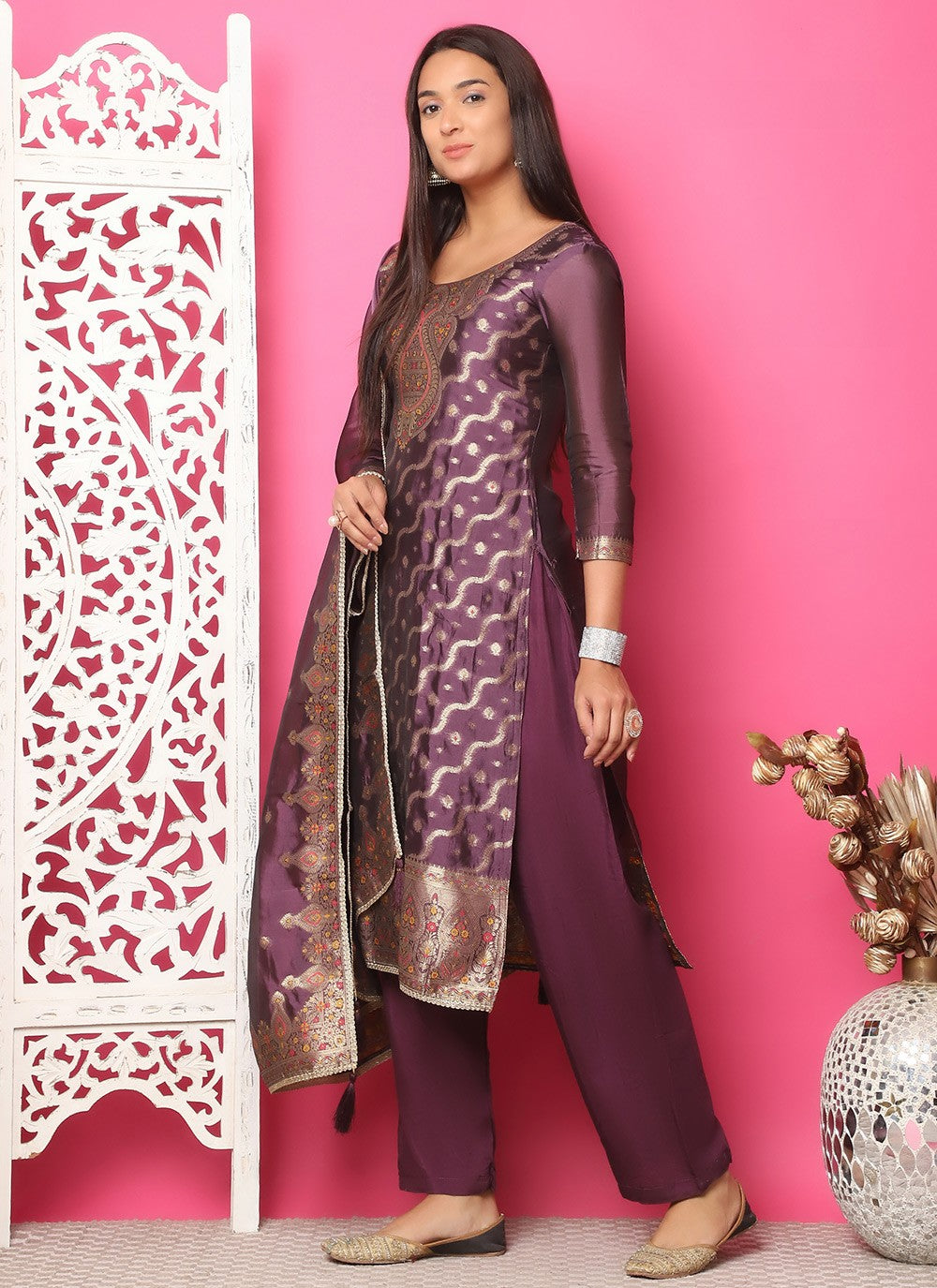 Silk Pant Style Suit - T3316