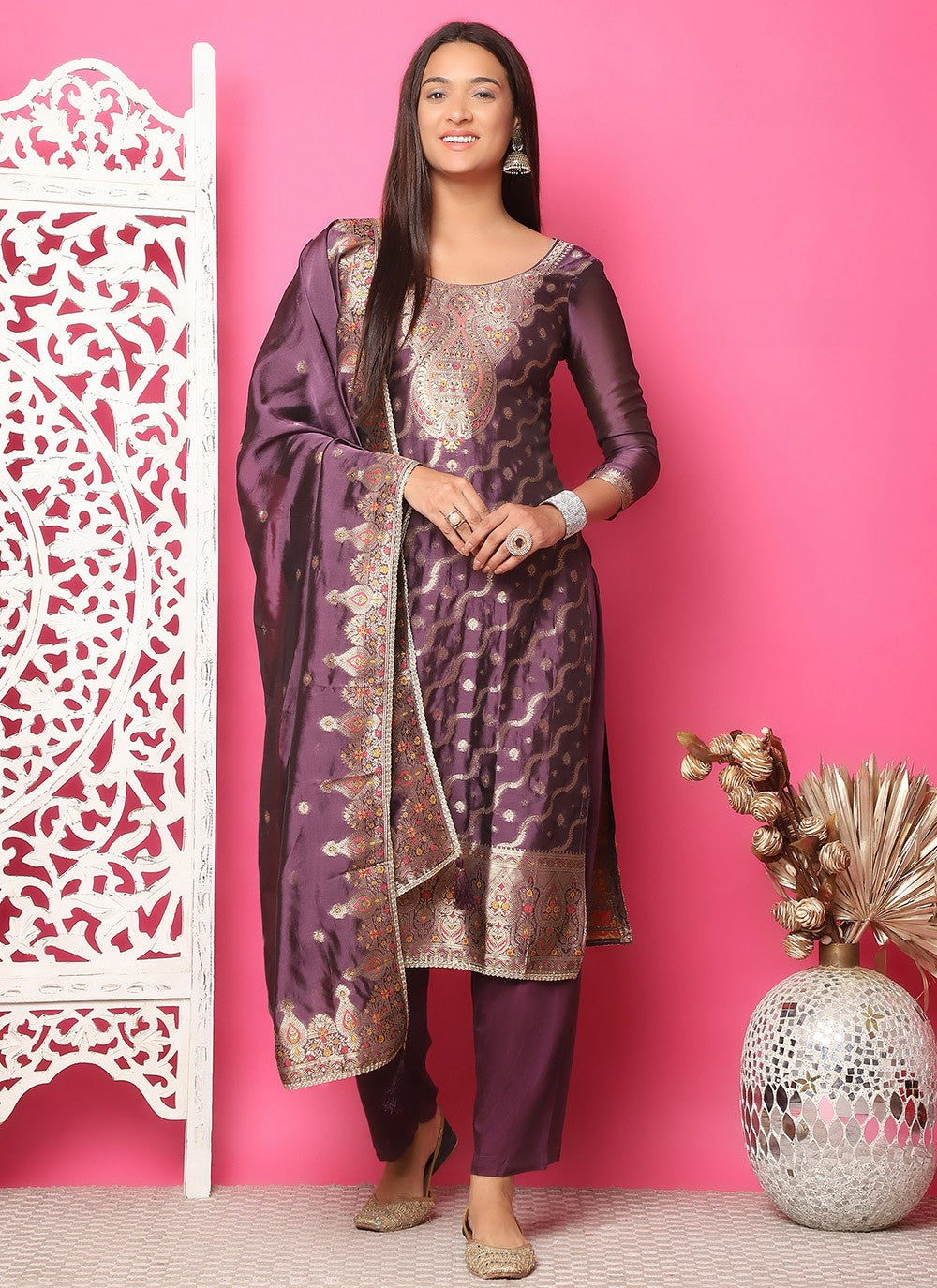 Silk Pant Style Suit - T3316